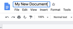 Google Docs rename document