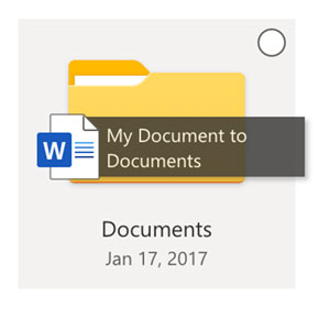 Drag onto a folder